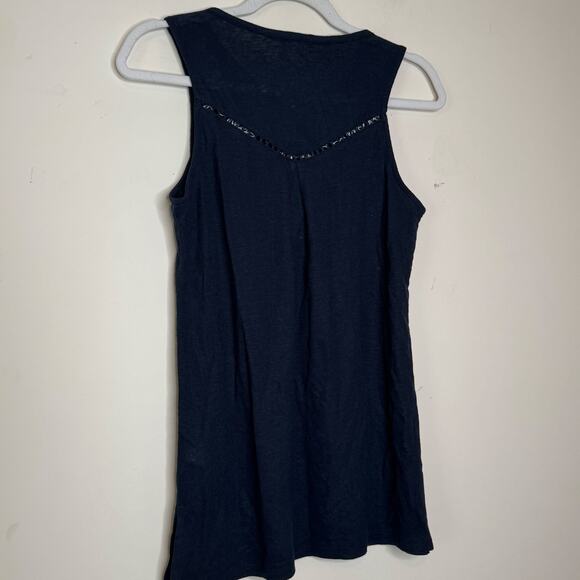 Market & Spruce Adelisa Tank Top Blue NWT Size XS Linen Embroidered Sleeveless - Picture 5 of 8